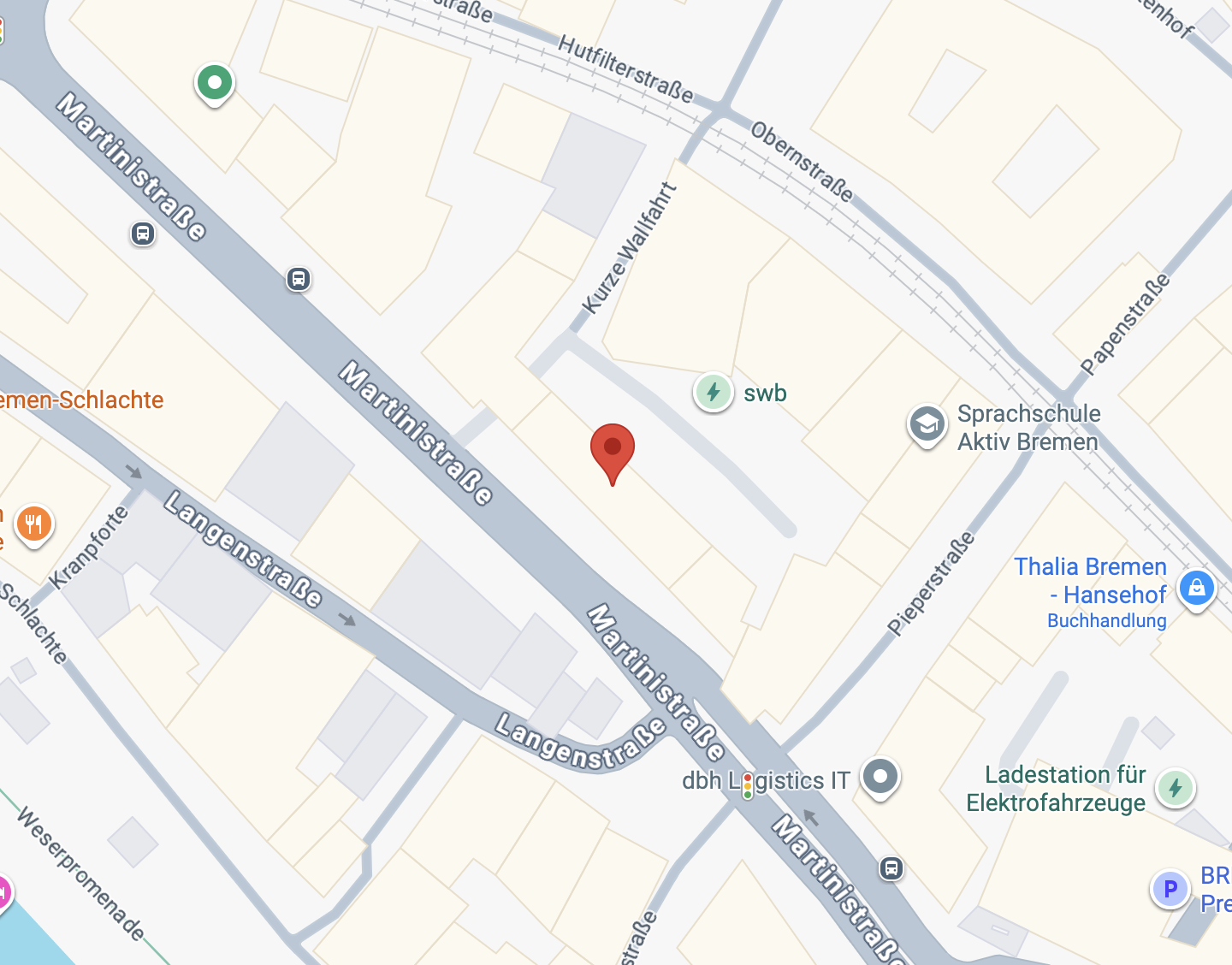 Karte von Bremen, Martinistraße.